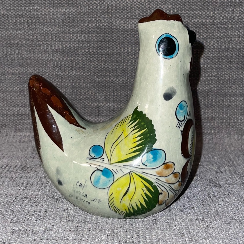 Vintage Tonala Mexico Ceramic Chicken